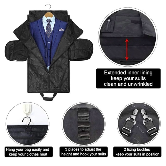 Nubily Carry on Garment Bag Convertible Suit Travel Bag - Picture 3 of 10